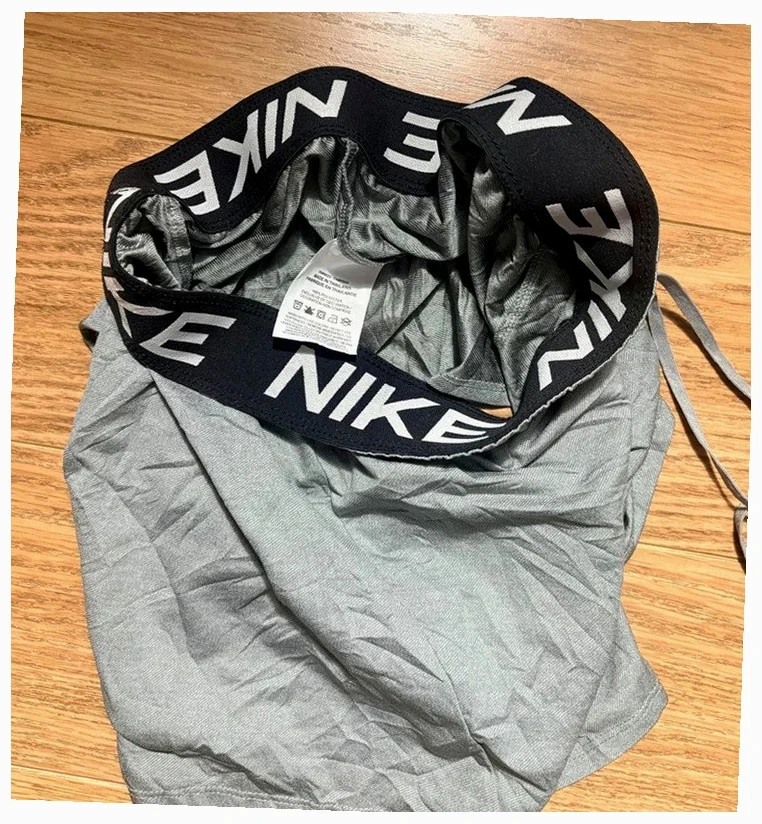 Short Nike femme gris chiné taille élastique logo training sport polyester XS – photo 3